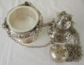 French Antique Solid Silver Thurible